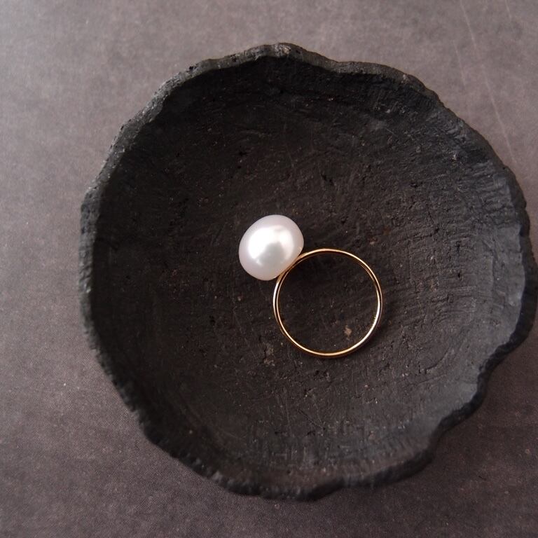 Baroque Pearl Ring【K14gf】大粒 バロックパール 指輪(9号/Button)