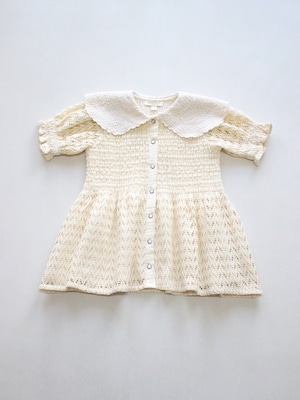 BONJOUR DIARY  RRETRO TUNIQUE Natural lace fabric  2-6y