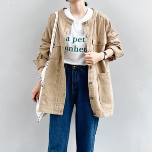 Cotton asymmetry design jacket (beige)