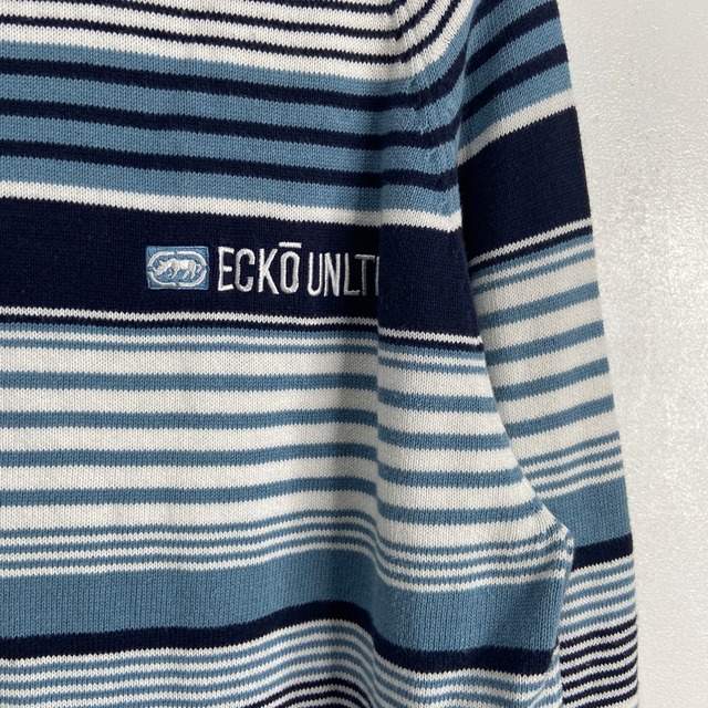 『送料無料』ECKO UNLTD エコーアンリミテッド ボーダー柄コットンセーター XL