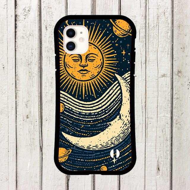 受注生産 iPhoneケース 太陽と月のクラシック星図｜天体図 STAR025B