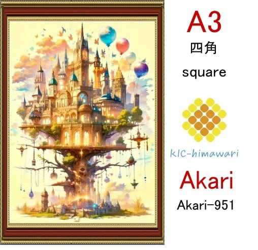 【国内製造】A3サイズ  四角ビーズ【akari-951】ダイヤモンドアート