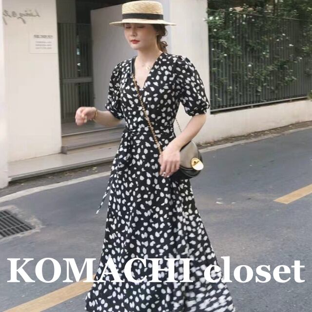 【送料無料】 アニマル柄 ワンピース カシュクールワンピース 韓国 レディース オルチャン サイドスリット ホワイト 白 ブラック 黒 モノトーン ミモレ丈 5分袖 フレア Aライン ウエストリボン ハイウエスト かわいい 大人可愛い きれいめ シンプル 上品 おしゃれ レトロ ラブリー キュート 存在感 抜け感 フェミニン ベーシック ナチュラル オトナ女子 大人女子 高見え 夏 休日 イベント ショッピング カフェ デート モテ トレンド 流行 インスタ映え 清楚 S M L XL