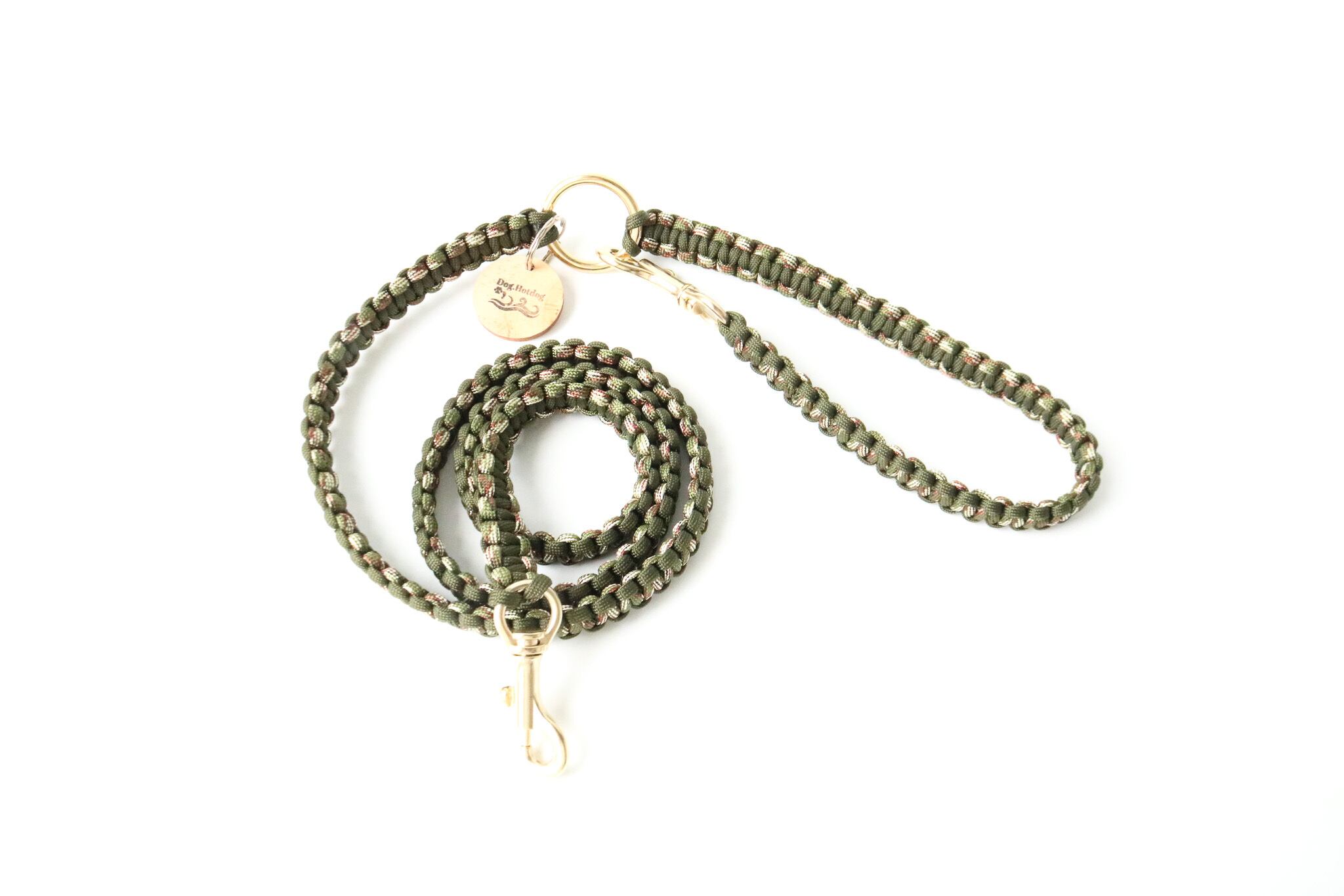 ミリタリーグリーン パラコードリード | Dog.Hotdog