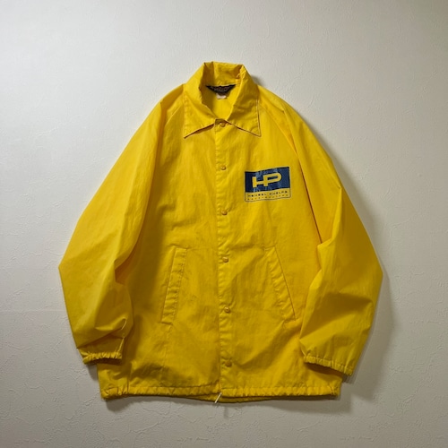 70s〜 USA Pla-Jac　ナイロン　ラグラン　ドローコード　スナップボタン　コーチジャケット　プラジャック　イエロー　M 古着