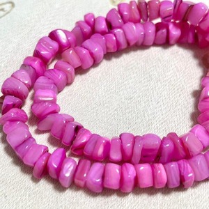 【10g】天然シェル　パステルカラー染色ビーズ　さざれ