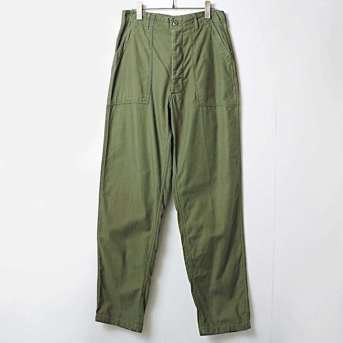 70s US ARMY OG107 ベイカー ミリタリー パンツ ボタンフライ 古着 