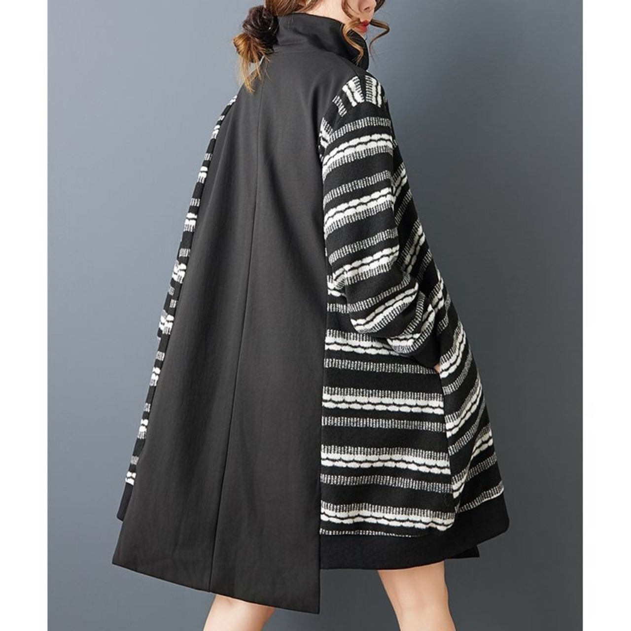 ボーダー 切り替え ジップアウター  60068