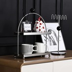 小物 収納 ラック 化粧品収納 2層 収納棚 メイクアップオーガナイザー アクセサリー 玄関 おしゃれ 北欧