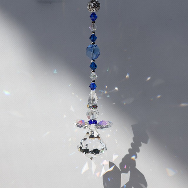 【ブルー系】天使のサンキャッチャー＊水回りにおすすめ／スワロフスキークリスタル〈全6色〉