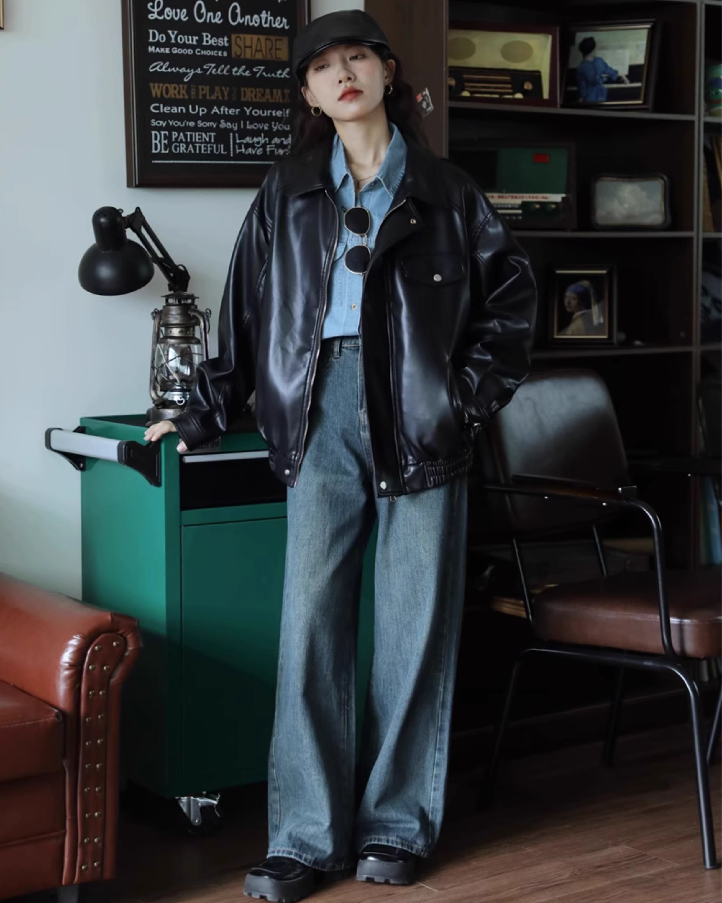 5h0w　Vintage ECOレザーシャツジャケット 2025年最新】SeaRoomlynn レザージャケット・ライダースの人気アイテム