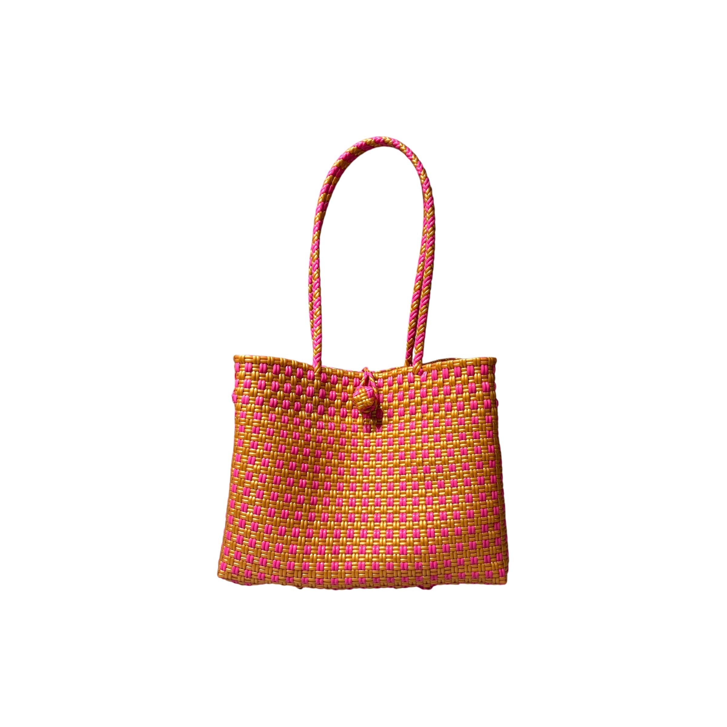 TOTE BAG - PINK&GOLD / LONG HANDLE / M