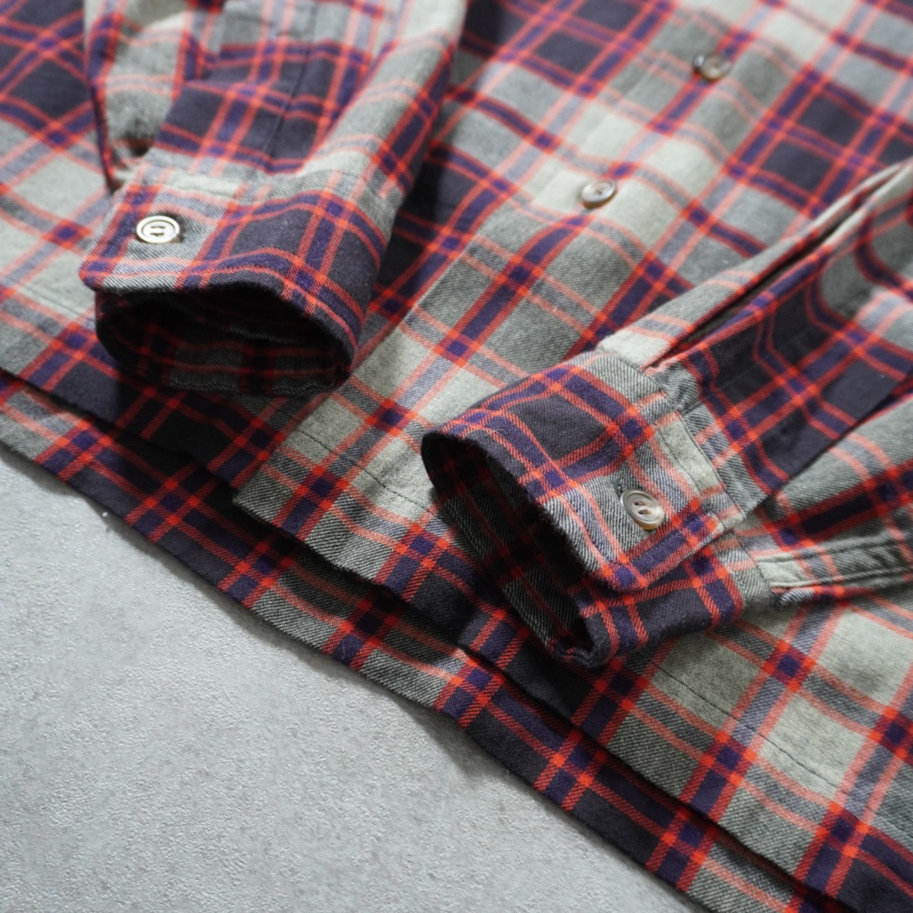 90s RalphLaurenSport Cotton-wool blend open-collar shirt M相当 古着 - 6