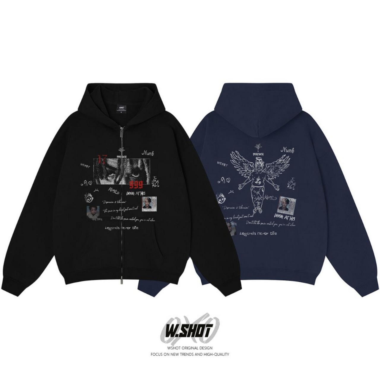 WSHOT Original XXX Graffiti Zip Hoodie WS146