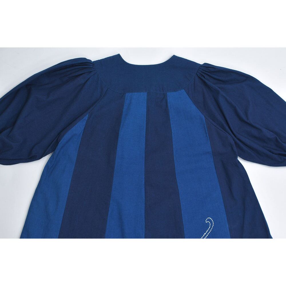 90s Indigo ＆ Sashiko 本藍染め 刺し子 アップリケ パッチワーク 切替