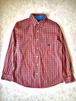 00s CHAPS マルチカラー チェック柄 長袖ボタンダウンシャツ M レッド×イエロー チャップス EASY CARE 刺繍ロゴ
