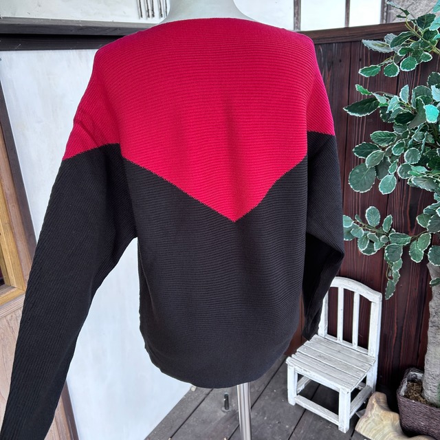 バイカラーニット