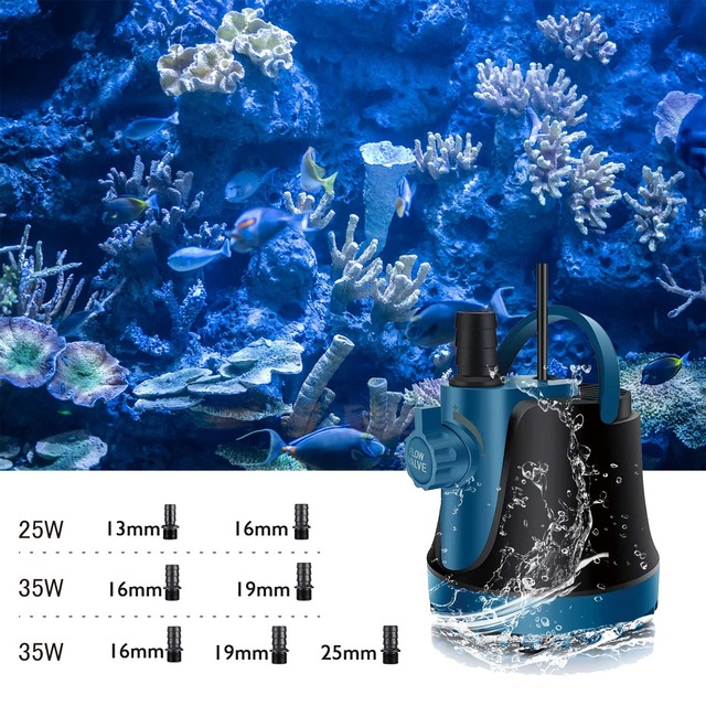 THYESCOM 水中ポンプ 低水位対応 循環ポンプ 吐出量1500L/H 最大揚程1.8M 給水・排水ポンプ 吐出量調整可能 ミニポンプ 静音設計ウォーターポンプ 水耕栽培水族館水換え 養殖場適用(1500L/H) ブラック