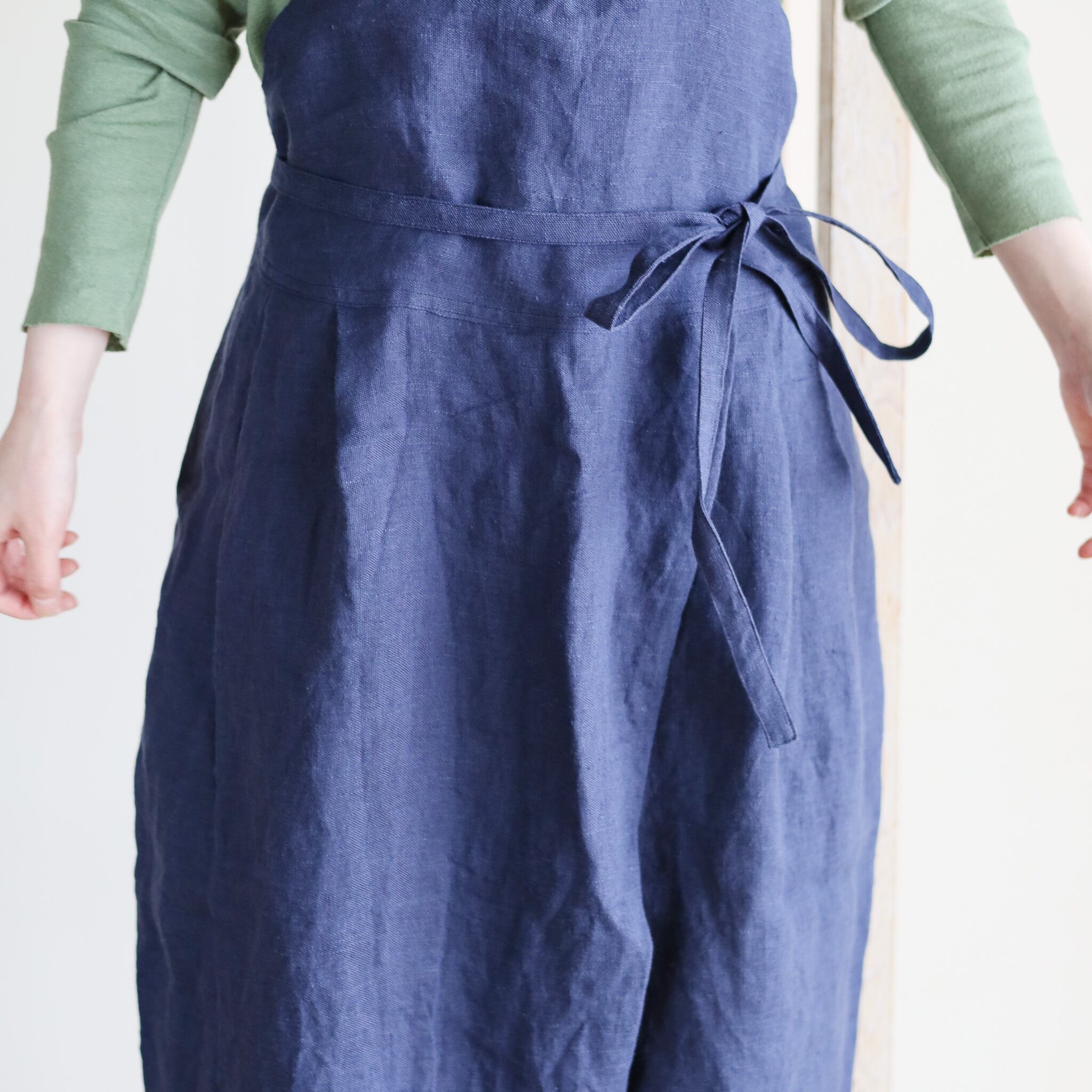 Vlas Blomme - Linen Hemp Canvas タックルーズサロペット - Yellow