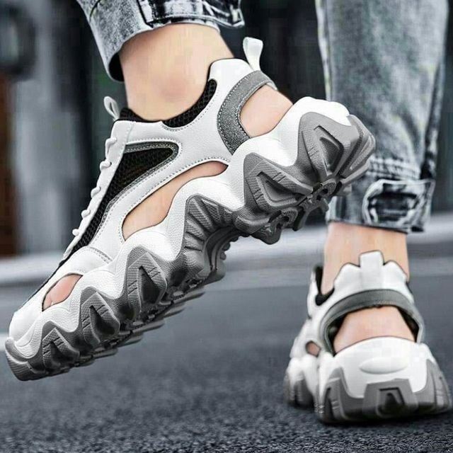 【予約販売】スポーツサンダル メンズ スニーカー風 靴 スポーティー ブラック ベージュ お洒落 ビーチサンダル カジュアル 24.5cm/25cm/25.5cm/26cm/26.5cm/27cm