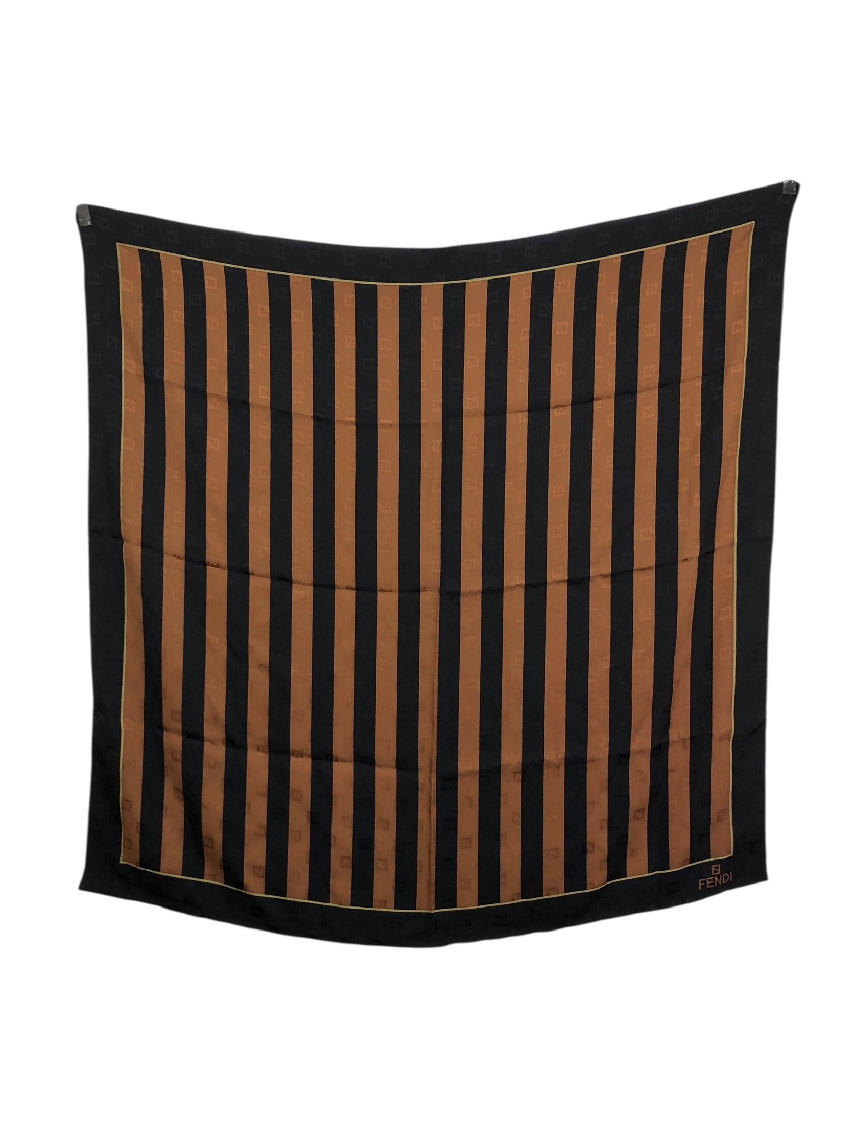 FENDI フェンディ ペカン スカーフ ブラウン ブラック vintage ヴィンテージ オールド z3356g