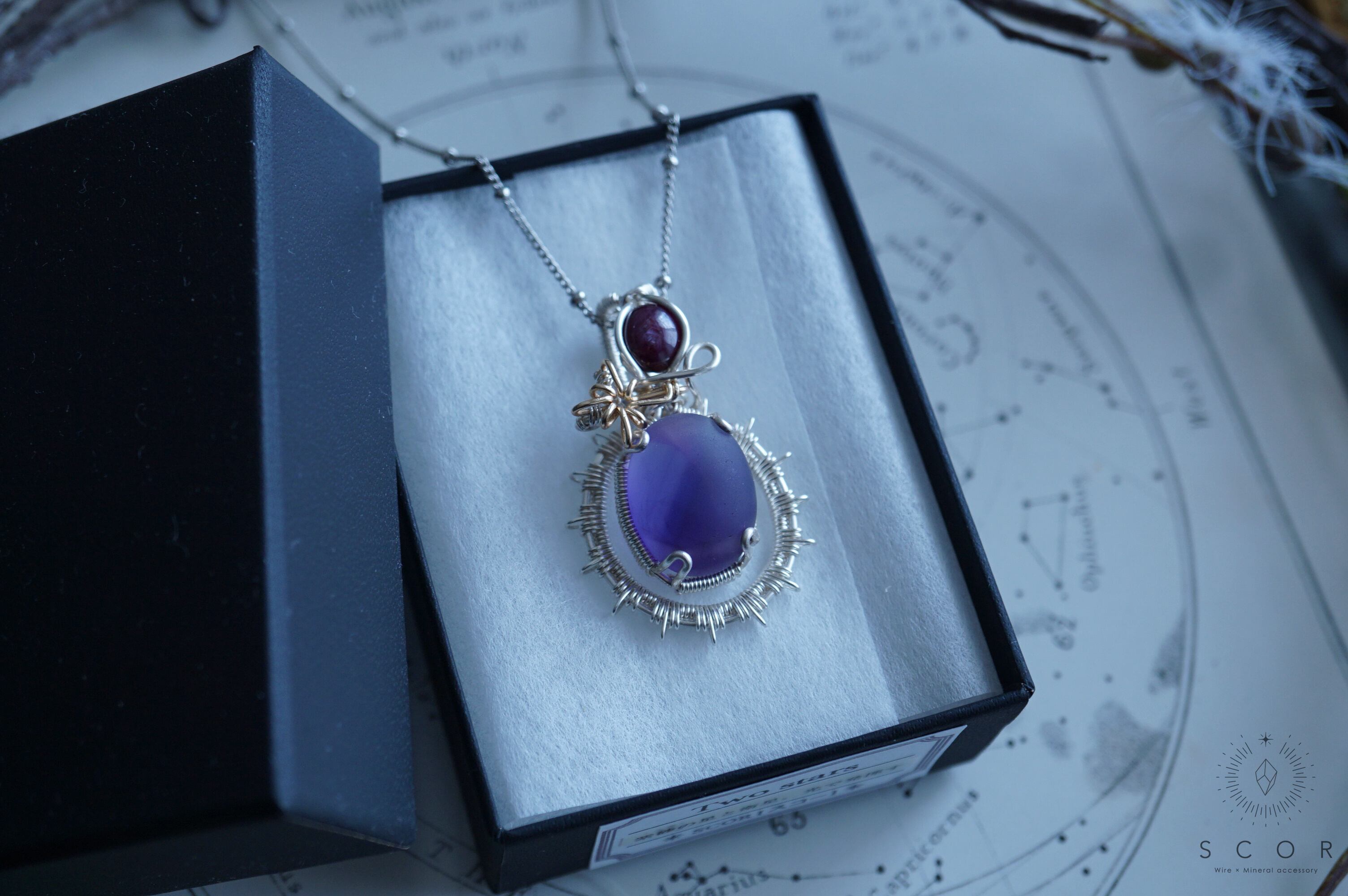 星型アメジストのチャーム　N-502 星型アメジストのチャーム N-502