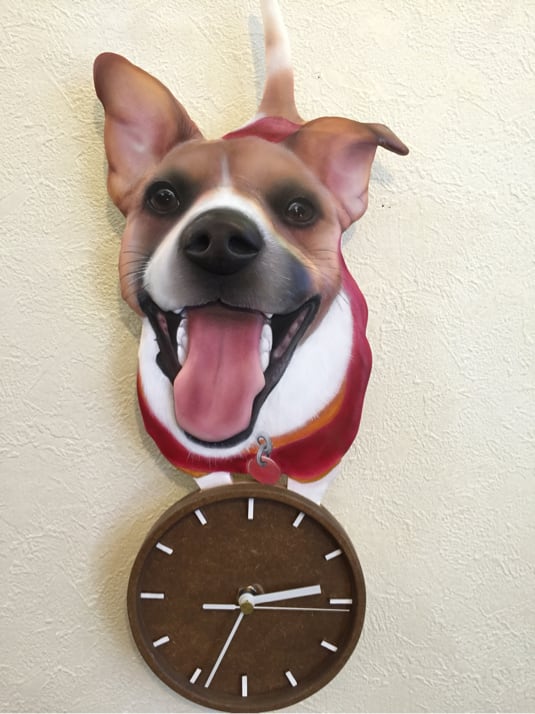 ワンちゃん時計 3D リアル 立体 オーダー ペット 時計 似顔絵 愛犬 犬