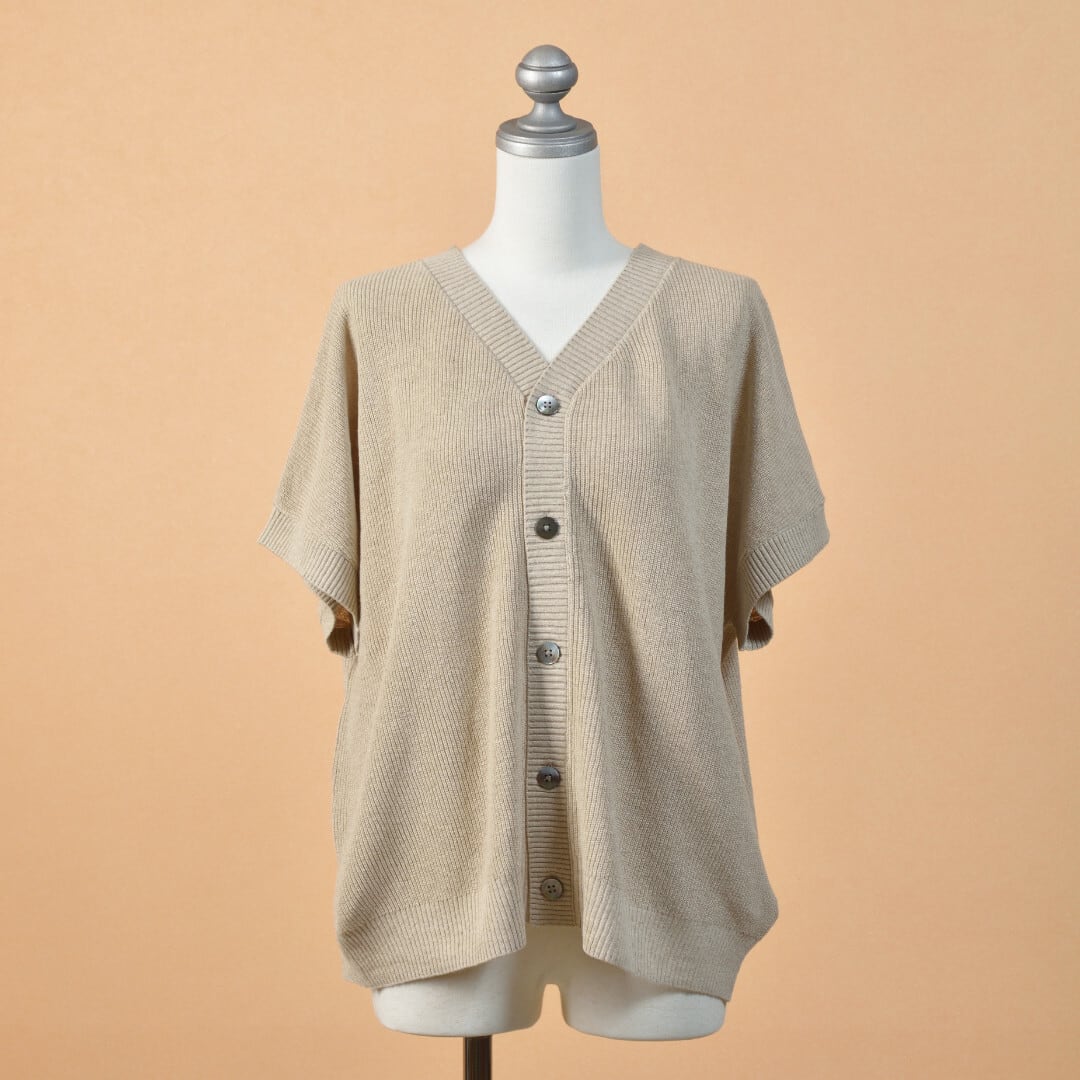 prit プリット コットンリネン片畦編み2ウエイワイドベスト・キナリ ユッタリとしたフレンチベストです