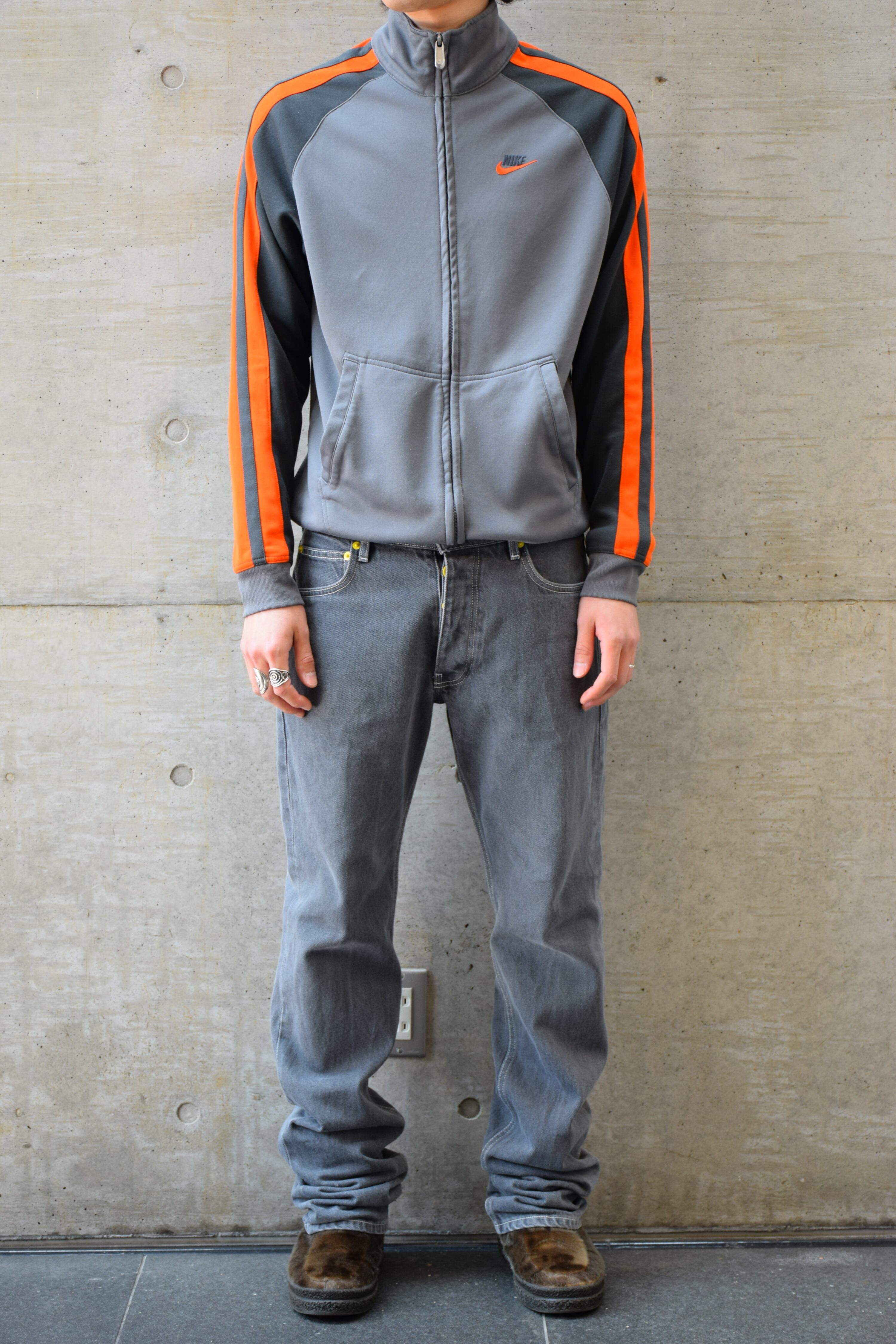 00's NIKE トラックジャケット メンズ M グレー ナイキ ジャージ 古着