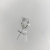 THIN HOOP with CROSS / シンフープピアスウィズクロス