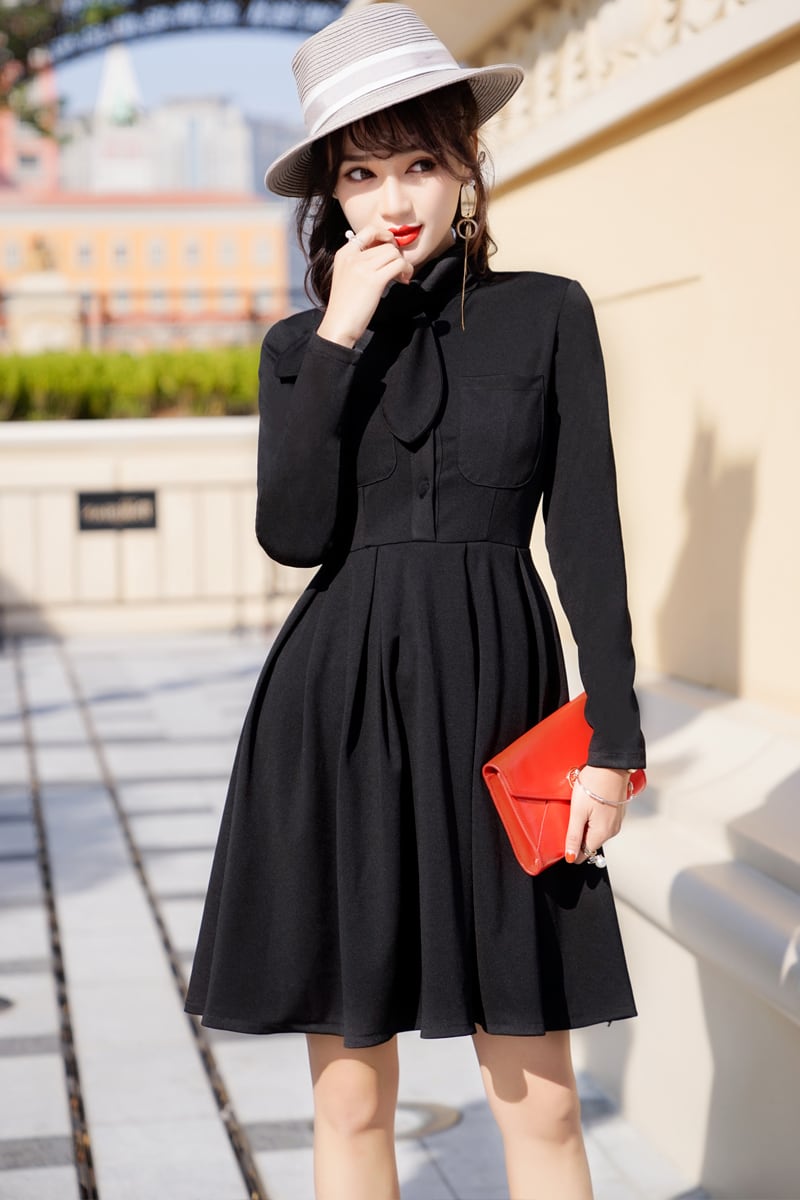 レディライク♪リボンタイ付きフレアワンピース 20代・30代 | Shop