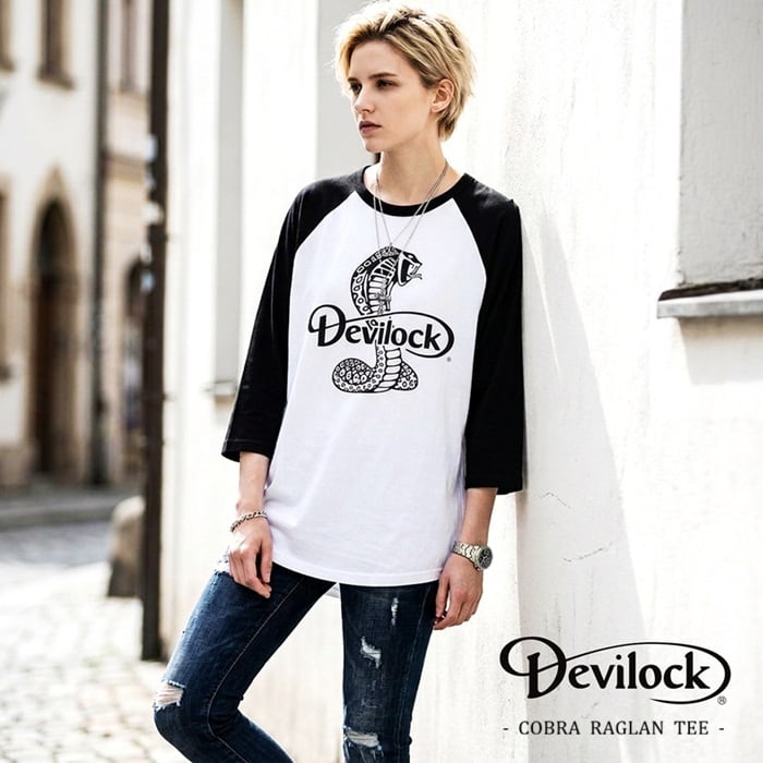 10%OFF SALE】DEVILOCK デビロック「COBRA RAGLAN TEE」ラグランT