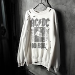 AC/DC NO BULL オフィシャルバンドスウェット 襤褸 ホワイト L