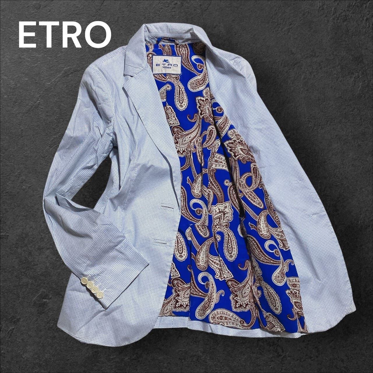 ETRO エトロ テーラードジャケット ペイズリー柄 スカーフ柄