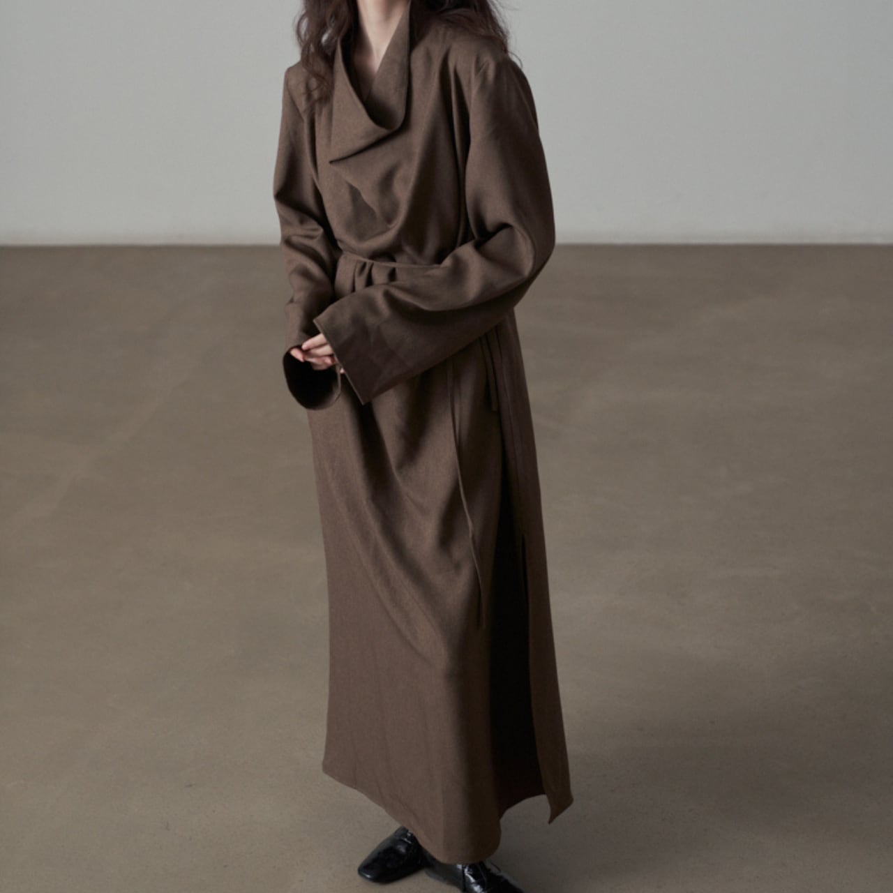 Loose collar neck long dress in 2 colors S430