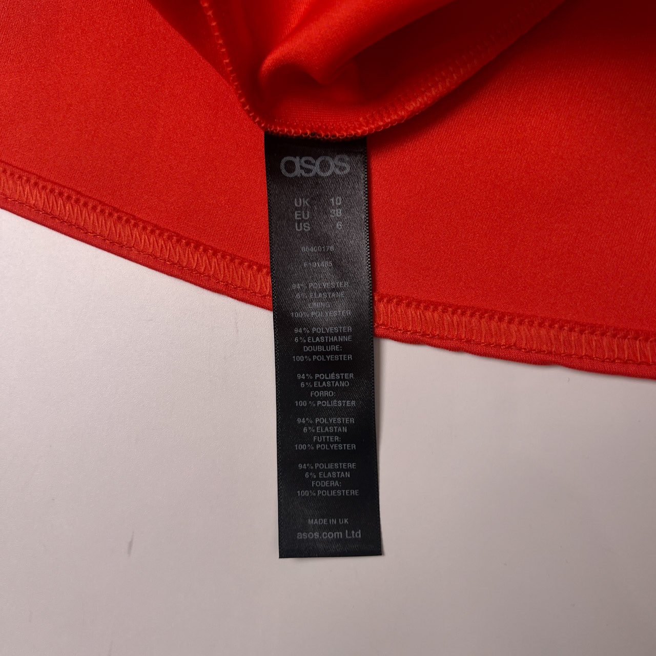 ASOS エイソス 英国製 オフショル カラードレス 10/オレンジ/ミニワンピース トップス