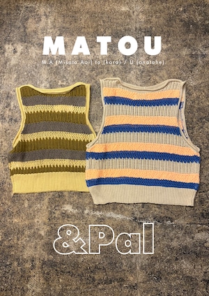 SUKASHIAMI boarder Knit vest / 4color