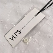 タグ付き 未使用品 Mademoiselle NON NON マドモアゼルノンノン × VLT'S by VALENTINAS 花柄刺繍 シャツ M /ホワイト/イタリア製