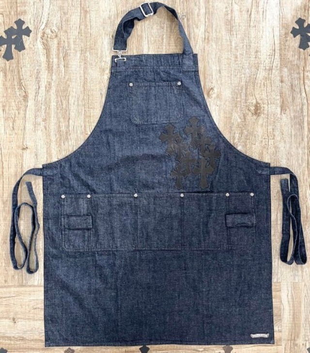 CHROME HEARTS クロムハーツ クロスパッチ エプロン デニム ブルー
