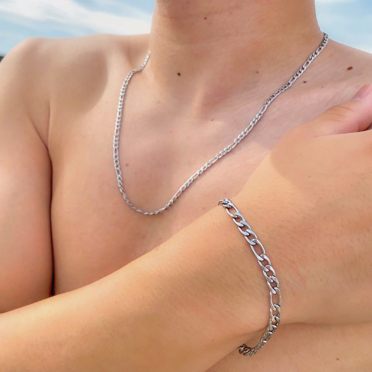 Figaro Chain Bracelet【5mm/SILVER】 | Glitter