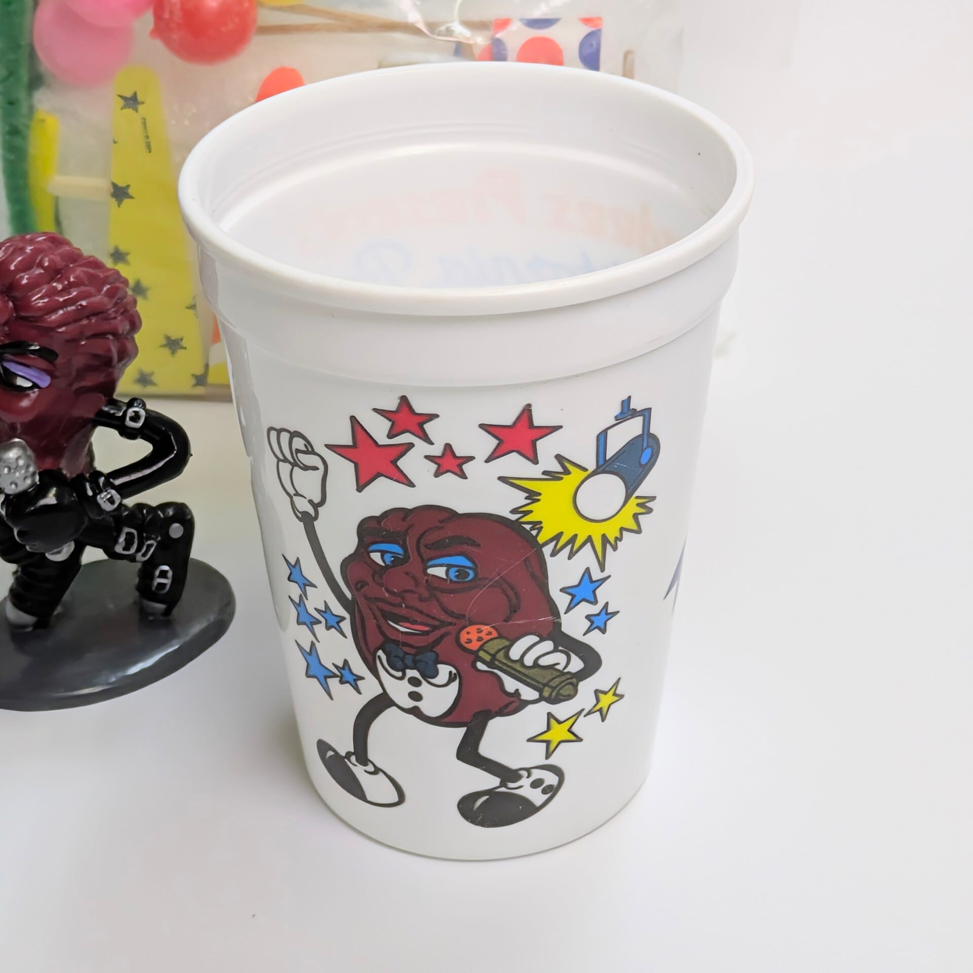 ☆ VINTAGE ☆【California Raisins（カリフォルニアレーズン）】 Birthday cake Decoration SET with Michael Jackson Raisin＆cup / マイケルレーズン 〚アメリカン雑貨 アメトイ〛