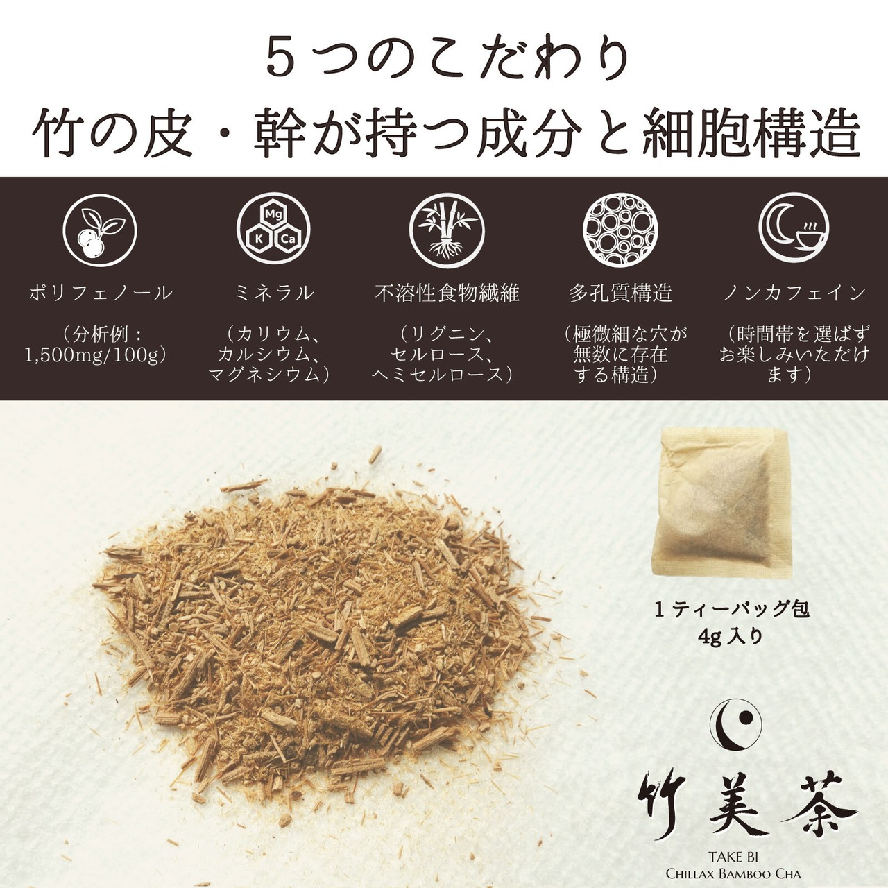 【定期便:毎月購入】 竹美茶(阿波竹茶) 25ティーバッグ包入り