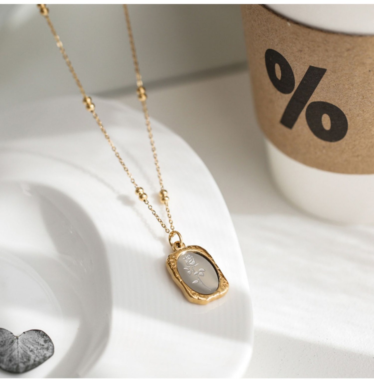 鏡面ローズペンダント W10351