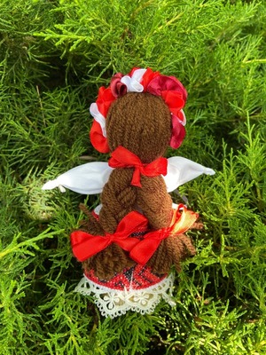 UA.Designer手作りモタンカ（ウクライナの御守り）スタンド付き