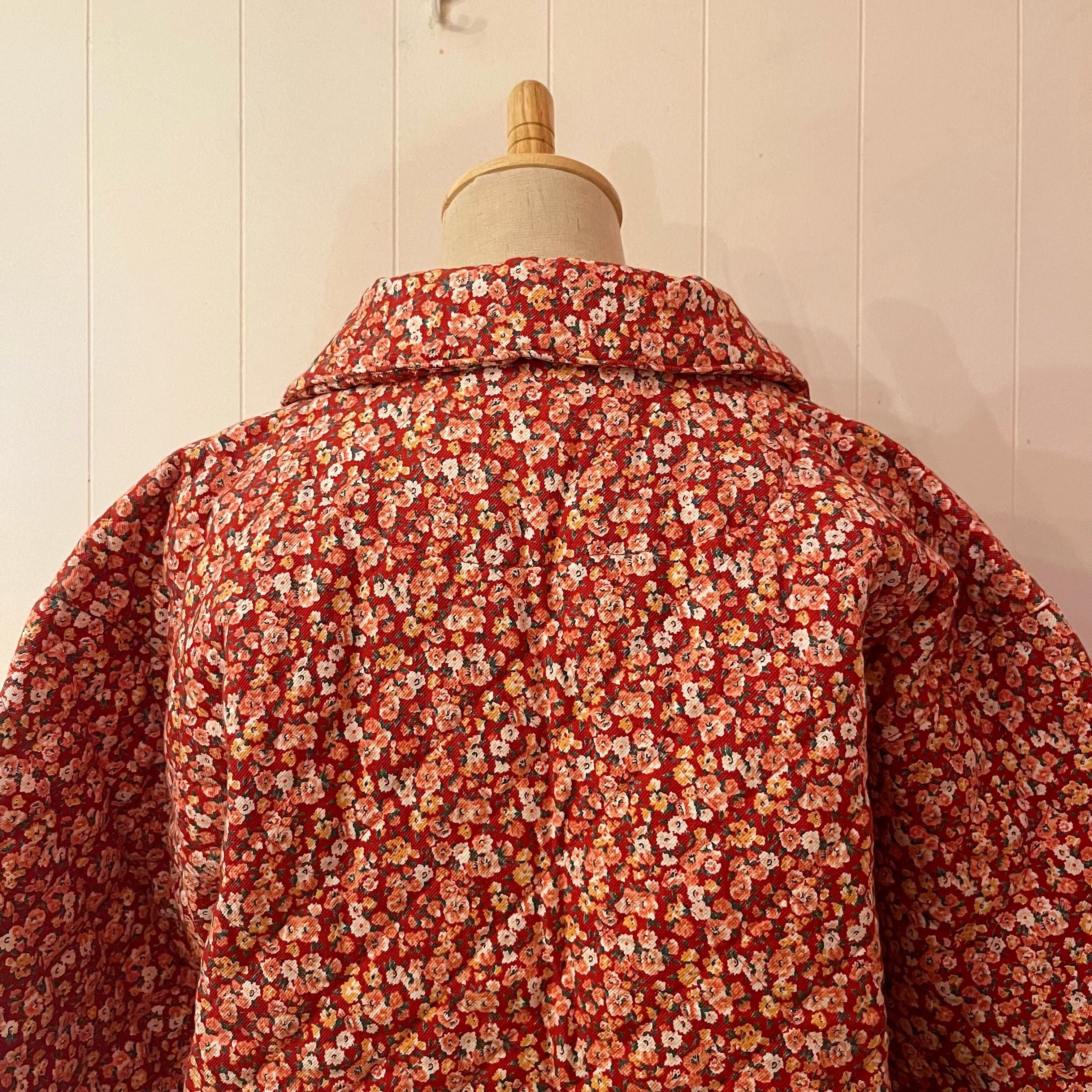 red flower quilting coat