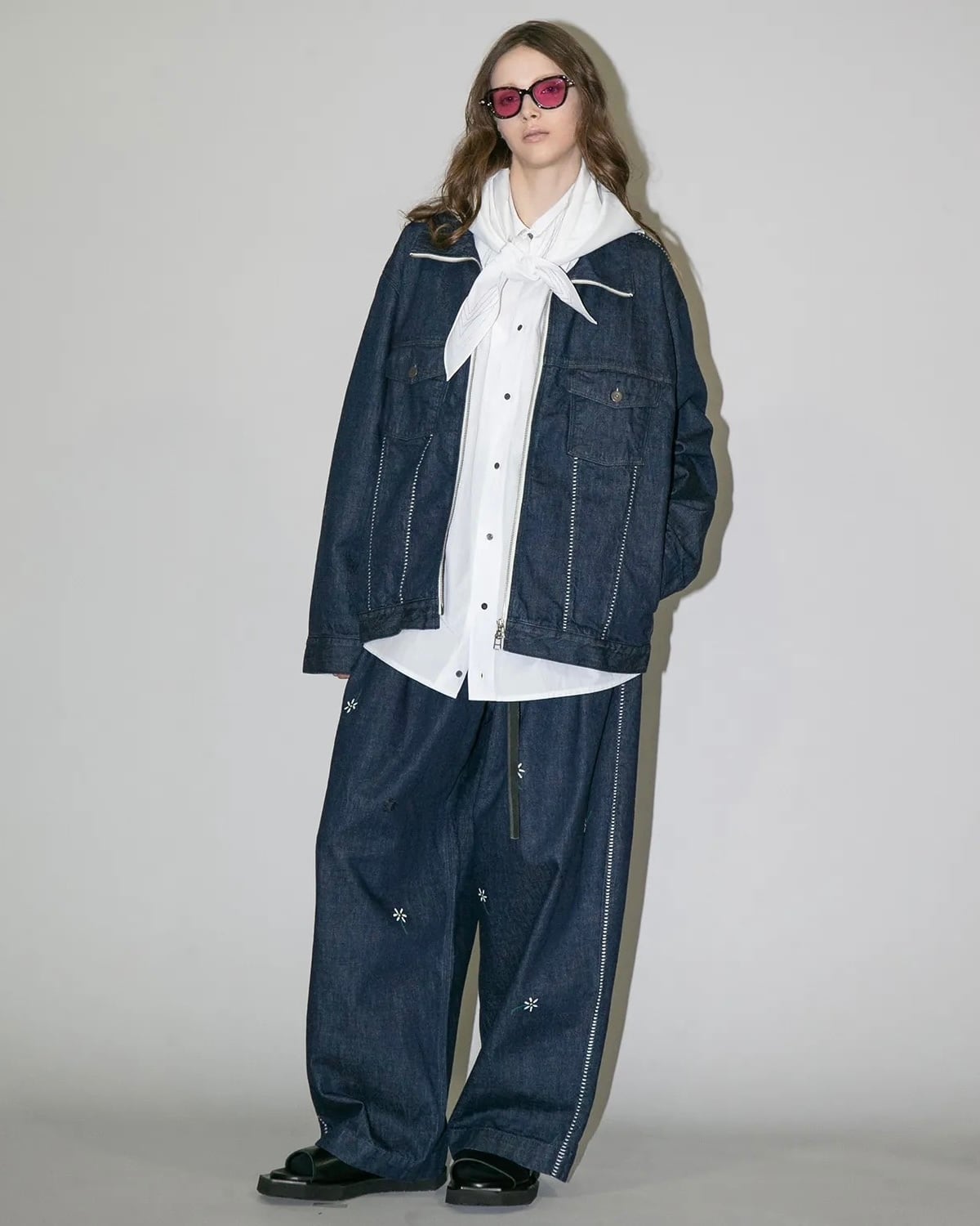 my beautiful landlet 12.5oz DENIM ZIP JACKET - One Wash BLUE-OW | nua