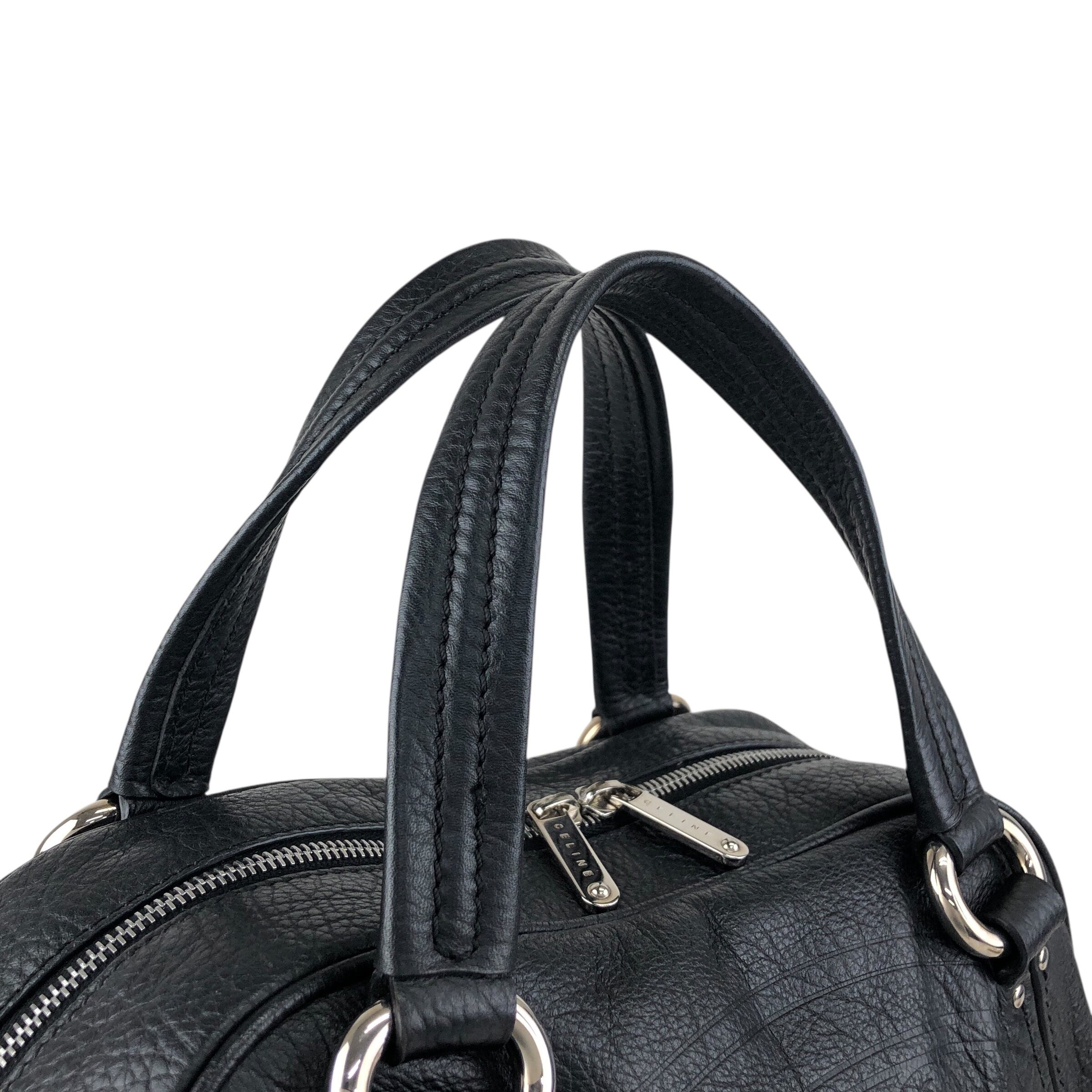 CELINE セリーヌ ハンドバッグ ブラック ブラゾン型押し レザー ミニ