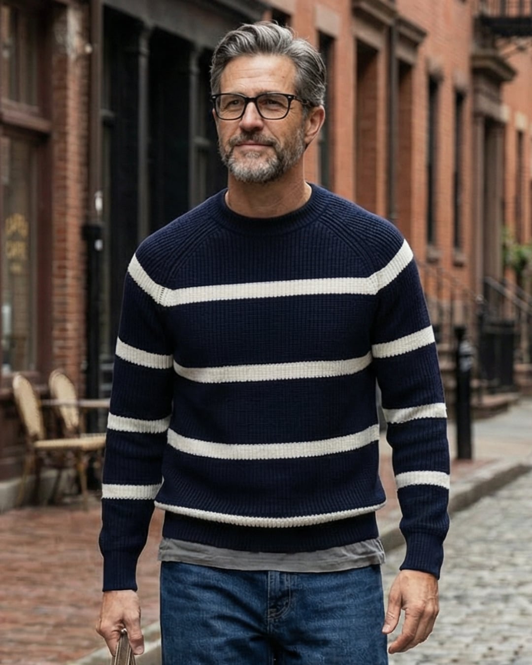 ミドルゲージ ボーダーニット A0278