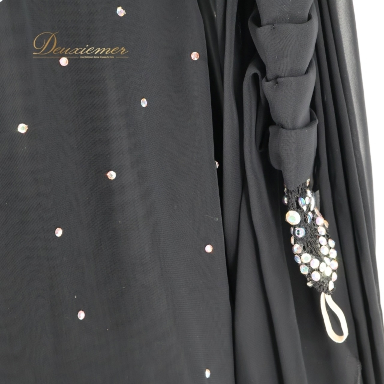 社交ダンス 衣装 白樺ドレス スタンダード ドレス ワンピース 黒 フロート デモ 競技 ダンス パーティ 発表会 上品 高級感 ブラック系 おしゃれ エレガント 美しい ダンス衣装 競技用ドレス 発表会用ドレス ダンスパフォーマンス