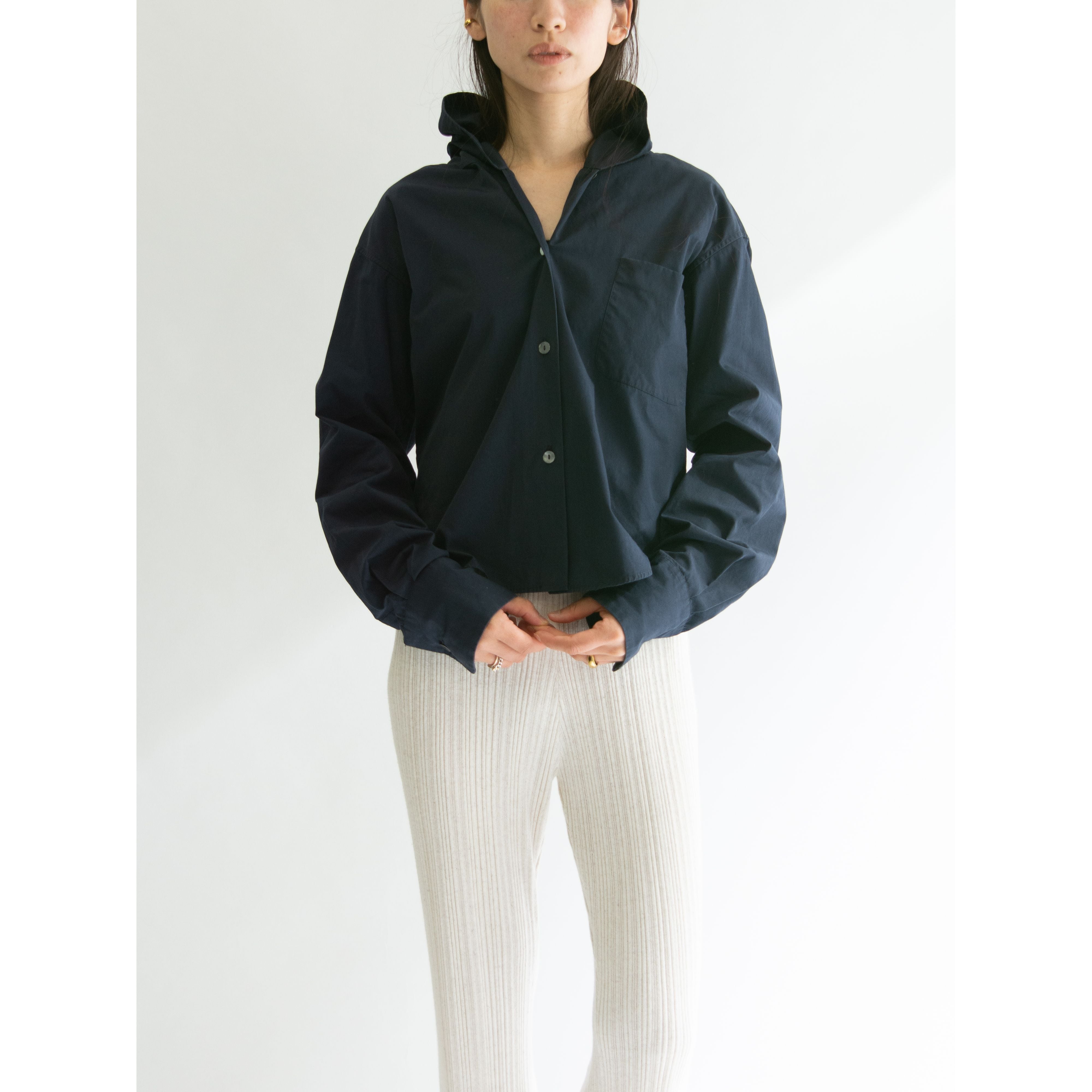 【ROMEO GIGLI】Made in Italy 80-90's 100% Cotton Hooded Shirt（ロメオジリ イタリア製コットンフーデッドシャツ）
